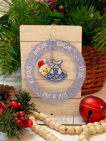 Baby Boy First Christmas Ornament 2023, New Parent Christmas Gift, Santa Baby Ornament, Personalize Ornament Baby, New Grandparent Ornament